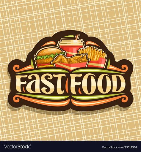 Logo for fast food Royalty Free Vector Image - VectorStock , #Affiliate, #food, #Royalty, #Logo ...