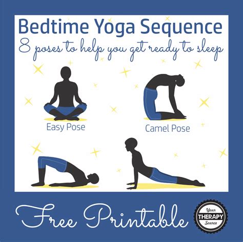 Bedtime Yoga Sequence - Free Printable - Your Therapy Source