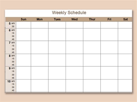 Free microsoft excel weekly schedule template - singasse