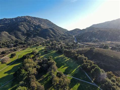 Aerial View of Golf Course with Green Field in the Valley. Stock Image - Image of ball, fairway ...