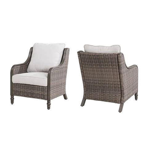 Hampton Bay Windsor Brown Wicker Outdoor Patio Lounge Chair with ...