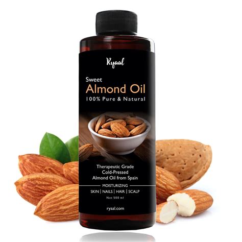 Ryaal Sweet Almond Oil - 100% Organic & Cold Pressed Oil - For Hair