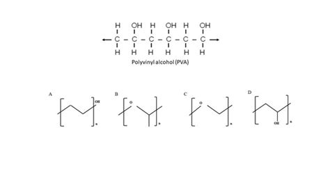 (Solved) - The structure of the polymer, polyvinyl alcohol (PVA) is ...