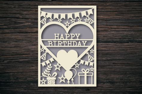 Personalized Birthday Card Paper Cut Graphic by ABStore · Creative Fabrica