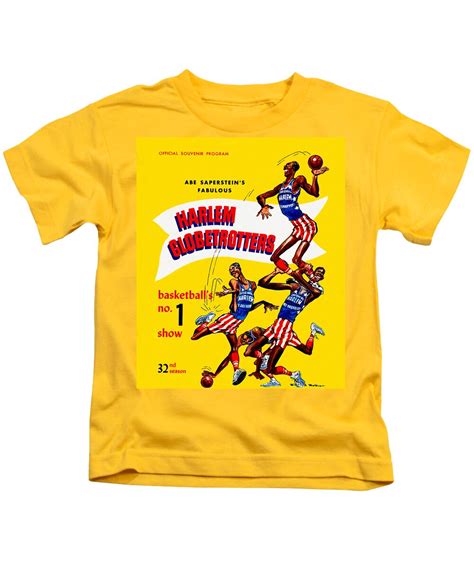 Harlem Globetrotters Vintage Program 32nd Season Kids T-Shirt for Sale ...