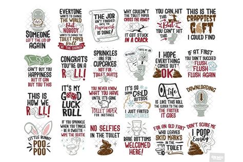 Toilet Paper Quotes SVG Phrases Vol. 2 Bathroom Decor Funny