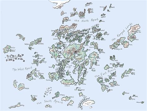 Map of Earthsea drawn by Ursula K. LeGuin, as found on her website ...