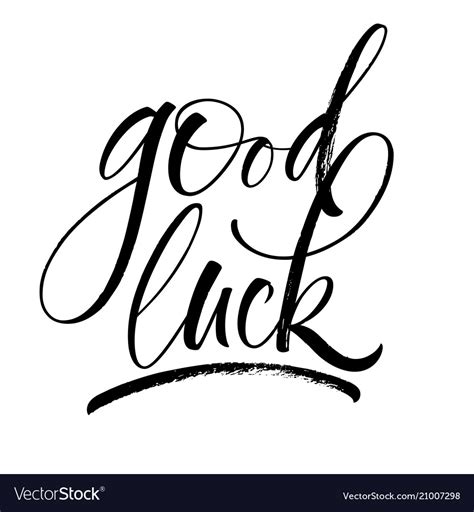 Good luck lettering Royalty Free Vector Image - VectorStock