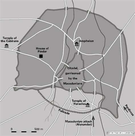 Map of the siege of Thebes - Livius