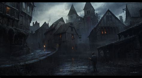 Fabiano P. on Twitter | Fantasy village, Dark landscape, Dark fantasy art