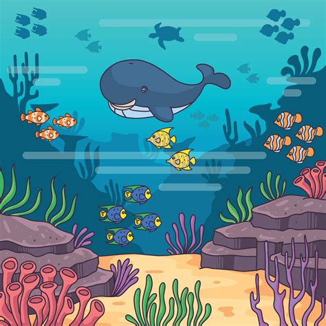 Beautiful Deep Ocean Ecosystem Concept 6485179 Vector Art at Vecteezy