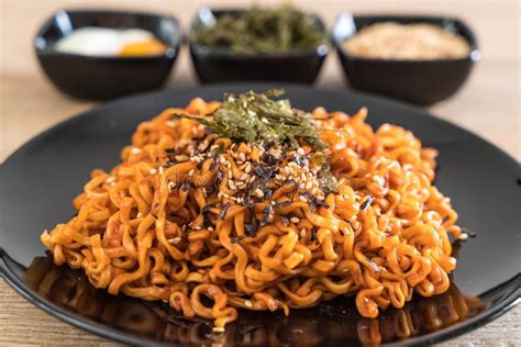 Korean Spicy Instant Noodles Stock Photo - Image of cuisine, noodles: 107935666