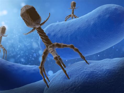 Bacteriophage Attacing Bacteria 3D model | CGTrader