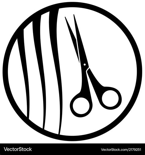 Round hair salon icon Royalty Free Vector Image