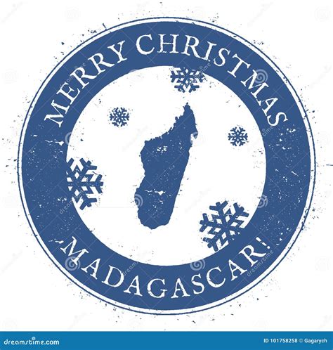 Madagascar Map. Vintage Merry Christmas. Stock Vector - Illustration of ...