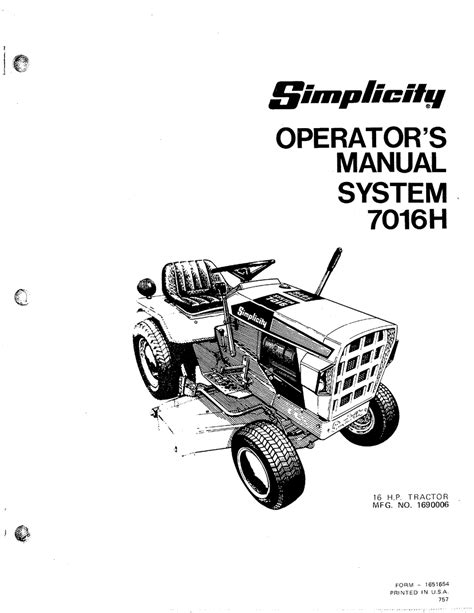 SIMPLICITY 1690006 OPERATOR'S MANUAL Pdf Download | ManualsLib