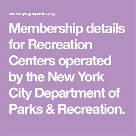 New York City Parks & Recreation Membership