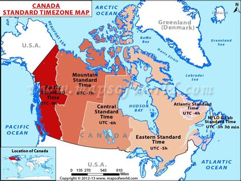 Canada Time Zone Map - Current Local Time and Facts