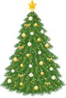 Large Transparent Christmas Tree with Gold and White Ornaments | Gallery Yopriceville - High ...