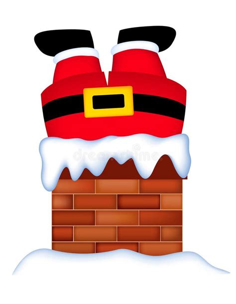 Santa Got Stuck in a Chimney Stock Vector - Illustration of sledge, night: 11764905