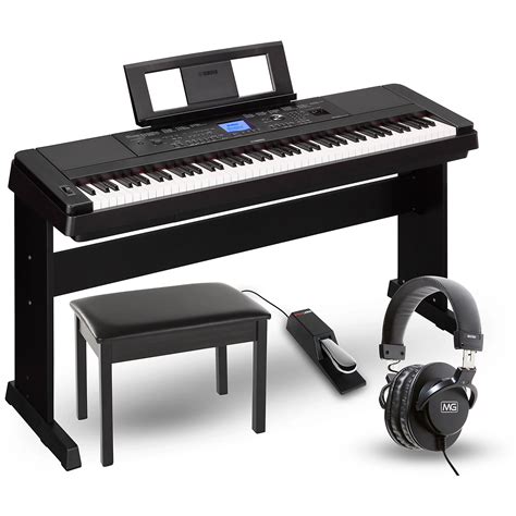 Yamaha DGX-660 88-Key Portable Grand Piano Package Black Home Package ...