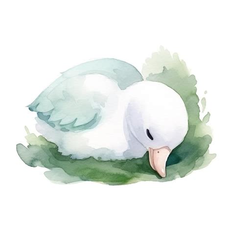 Premium Photo | A watercolor painting of a white dove.