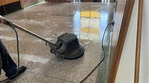 STRIPPING AND WAXING VCT AND TERRAZZO FLOORS (2 IN 1) - YouTube