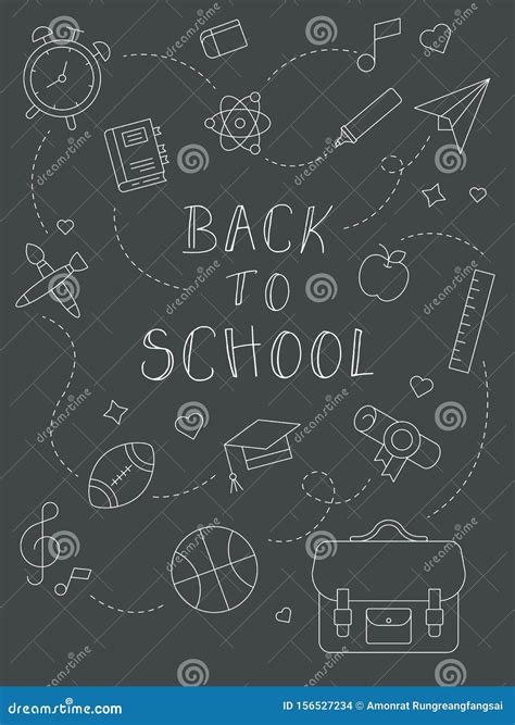 Back To School Poster Template Vector Illustration Stock Vector - Illustration of supplies ...