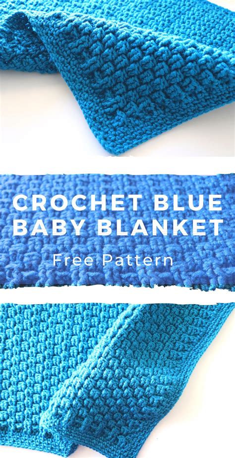 Crochet Blue Baby Blanket / Beginner Friendly Tutorial - Sirin's Crochet | Blue baby blanket ...