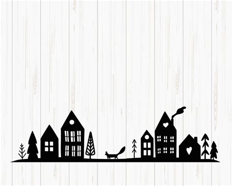 Christmas Village Svg Winter Village Svg Christmas Window - Etsy