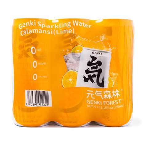 Genki Forest Sparkling Water, Calamansi Lime Flavor 6pk | Calamansi ...