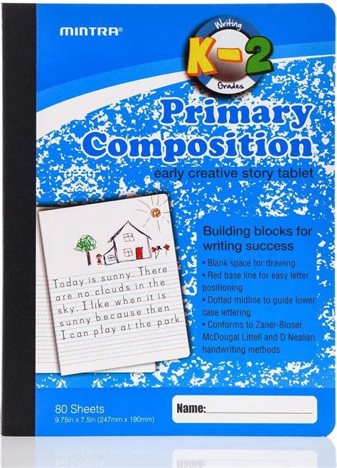 Mintra Office Primary Composition Books (4 Pack, Primary Ruled - Assorted) in 2023 | Composition ...