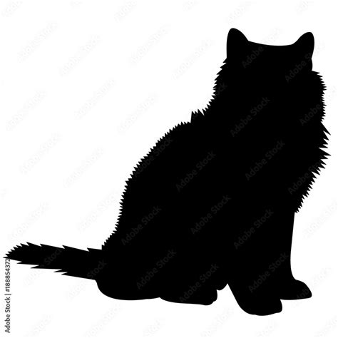 Persian Cat Silhouette Vector Graphics Stock Vector | Adobe Stock