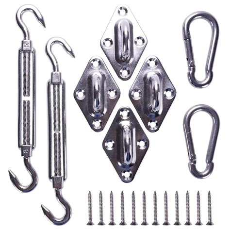 1Set 8Inch High Quality 304 Stainless Steel Shade Sail Hardware Kit For Outdoor Sun Shade Sail ...