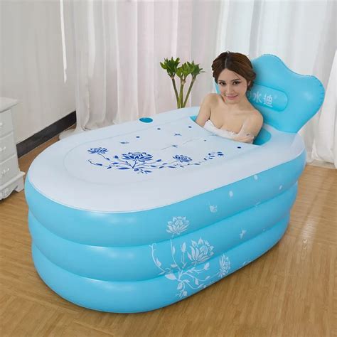 Small size Pool adult folding Thickening warm keeping PVC tub ...