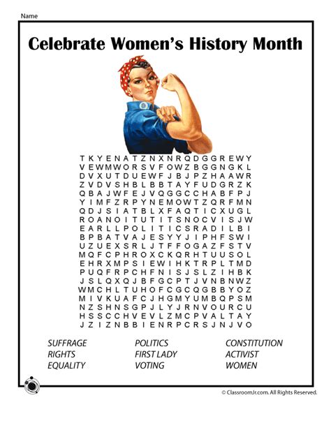 Women’s History Month Word Search | Woo! Jr. Kids Activities : Children's Publishing