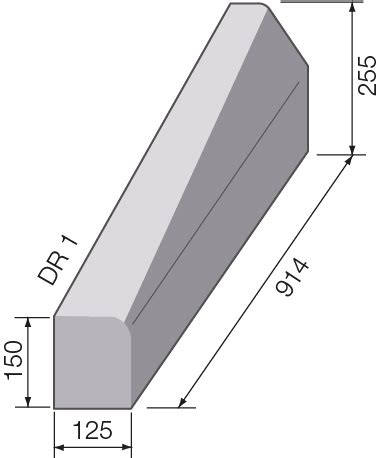 Dropper Kerb 125mm x 255/150mm Hb2 Bn3 External 6m Right Hand DR1 - George Lines Civils and ...