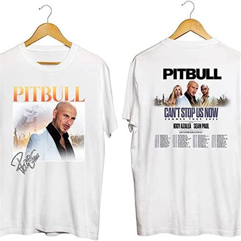 Pitbull Merch Can't Stop Us Now Summer Tour Dates 2022 White T-Shirt in ...