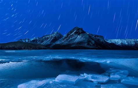 Wallpaper Canada, Albert, Alberta, Canada, 2024, 2024, Glacier Lake Minnewanka, Glacial Lake ...