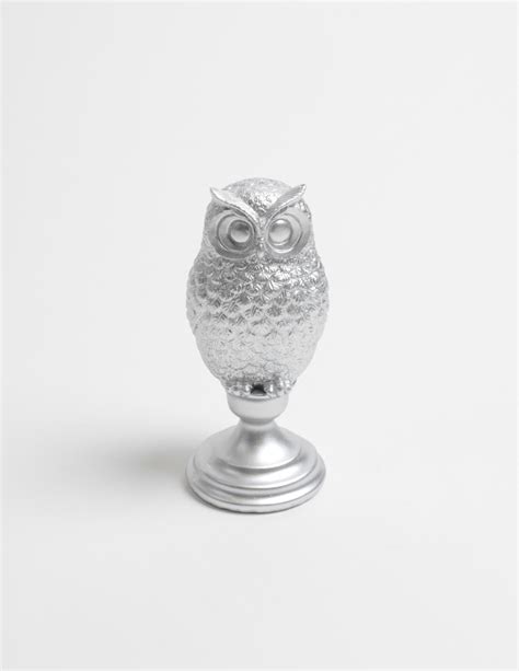 FREE SHIPPING The Silver Owl Bust w/Pedestal Silver Barn