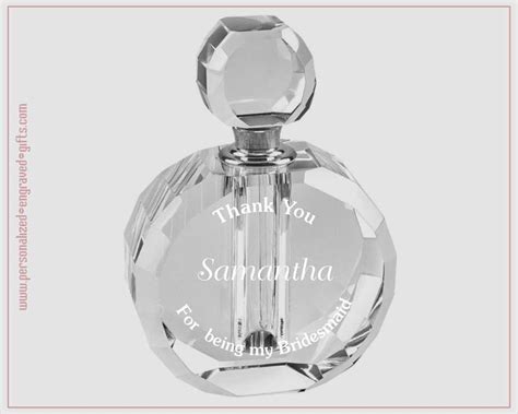 Crystal Perfume Bottle Engraved to Thank Bridesmaids