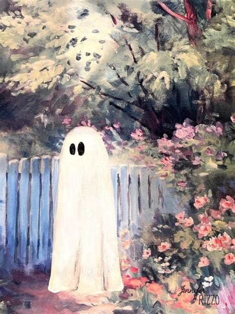 How to Paint a Ghost on an Old Thrift Store Painting - Jennifer Rizzo