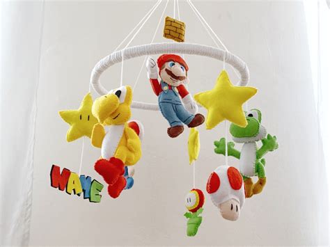 Super Mario baby custom crib mobile nursery Baby boy nursery - Inspire ...