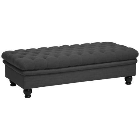 Guildford Dark Gray Linen Tufted Modern Ottoman from @lampsplus - alternative to coffee table ...