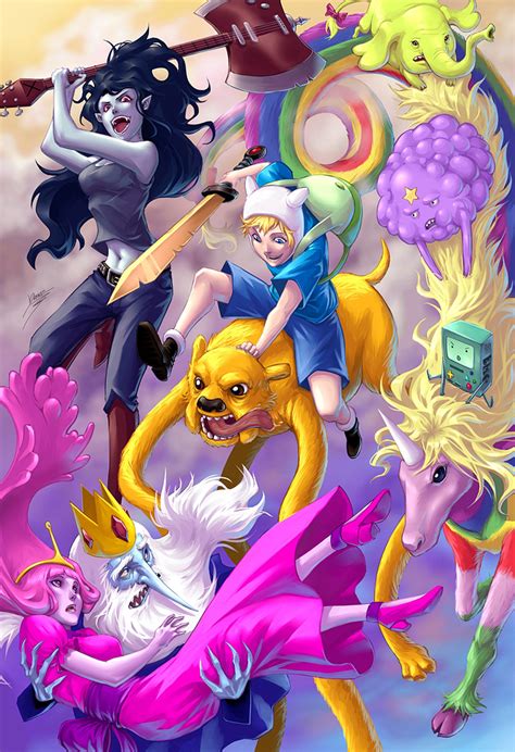 Adventure Time Fan Art by Drake Tsui (Kuroi-Tsuki) Featuring Fin, Jake, Princess Bubblegum, Ice ...