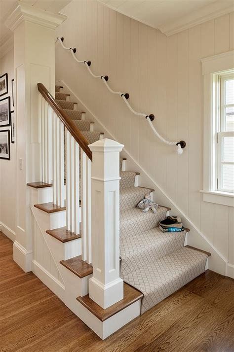 Staircase with Rope Hand Rail - Cottage - Entrance/foyer