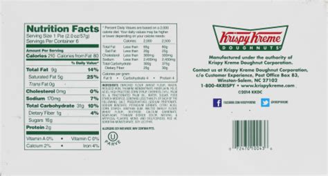 Krispy Kreme Nutrition Label – Besto Blog