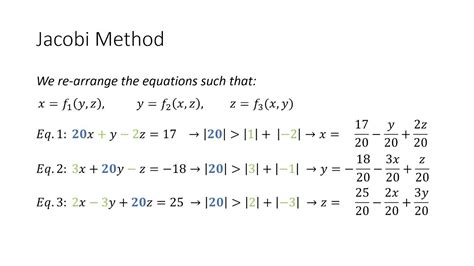 Solution of System of Linear Algebraic Equations: Jacobi and Gauss ...