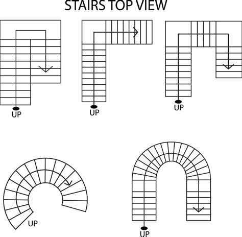 Illustration vector graphic of top view of the stairs icon suitable for your house plan design ...