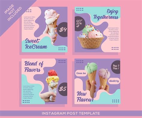 Premium Vector | Ice cream social media instagram post